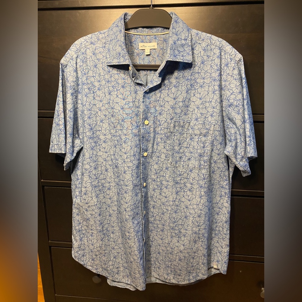 Peter Millar Vintage Linen Floral Shirt